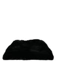 Dolce & Gabbana Black Faux Fur Silver Chain Crossbody Shoulder Purse Bag
