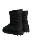 Dolce & Gabbana Black Nylon Padded Mid Calf Men Boots Shoes