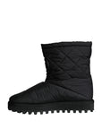 Dolce & Gabbana Black Nylon Padded Mid Calf Men Boots Shoes