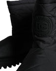 Dolce & Gabbana Black Nylon Padded Mid Calf Men Boots Shoes
