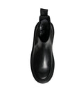 Dolce & Gabbana Black Leather Slip On Stretch Trekking Boots Shoes