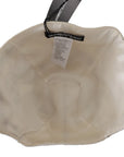 Dolce & Gabbana White Black Wool Embroidered Cameo Brooch Hat