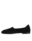 Dolce & Gabbana Black Suede Loafers Formal Slip On Shoes