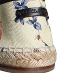 Dolce & Gabbana Beige Floral Canvas Espadrilles Slip On Shoes