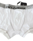 Dolce & Gabbana White Cotton Stretch Regular Boxer Underwear