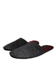 Dolce & Gabbana Black Faux Fur Slides Slippers Slip On Shoes