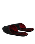 Dolce & Gabbana Black Faux Fur Slides Slippers Slip On Shoes