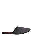 Dolce & Gabbana Black Faux Fur Slides Slippers Slip On Shoes