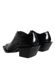 Dolce & Gabbana Black Calfskin Leather Derby Dress Men Shoes