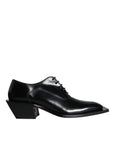 Dolce & Gabbana Black Calfskin Leather Derby Dress Men Shoes