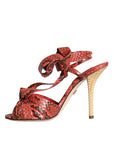 Dolce & Gabbana Coral Exotic Leather Heels Sandals Shoes