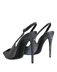 Dolce & Gabbana Multicolor Leather Slingback High Heels Sandals Shoes