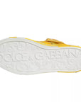 Dolce & Gabbana Yellow White Leather High Top Sneakers Shoes