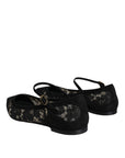Dolce & Gabbana Black Taormina Lace Bellucci Flats Shoes