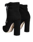 Dolce & Gabbana Black Jersey Stretch Ankle Booties Shoes