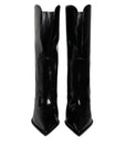 Dolce & Gabbana Black Patent Leather Mid Calf Boots Shoes