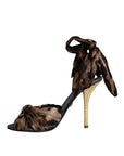 Dolce & Gabbana Brown Leopard Keira Heels Sandals Shoes