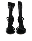 Dolce & Gabbana Black Mesh Stiletto Heels Sandals Shoes