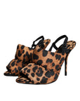 Dolce & Gabbana Brown Leopard Keira Slingback Sandals Shoes