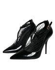 Dolce & Gabbana Black Mesh Patent Leather Heels Pumps Shoes