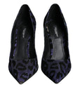Dolce & Gabbana Violet Leopard Lurex High Heels Pumps Shoes