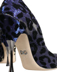 Dolce & Gabbana Violet Leopard Lurex High Heels Pumps Shoes