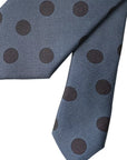 Dolce & Gabbana Blue Black Silk Polka Dot Adjustable Men Tie