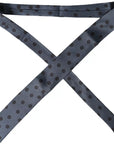 Dolce & Gabbana Blue Black Silk Polka Dot Adjustable Men Tie