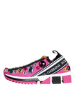 Dolce & Gabbana Pink Sorrento Crystals Low Top Sneakers Shoes