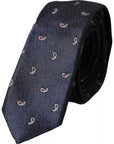 Dolce & Gabbana Dark Blue Fantasy 100% Silk Adjustable Men Tie