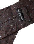 Dolce & Gabbana Brown Silk Branded Logo Adjustable Men Tie