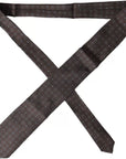 Dolce & Gabbana Brown Silk Branded Logo Adjustable Men Tie