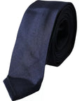 Dolce & Gabbana Dark Blue Silk Skinny Adjustable Tie