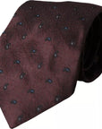 Dolce & Gabbana Bordeaux Fantasy 100% Silk Adjustable Men Tie