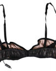 Dolce & Gabbana Black Silk Stretch Women Balconcino Bra Underwear