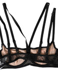 Dolce & Gabbana Black Floral Lace Nylon Balconcino Bra Underwear