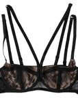 Dolce & Gabbana Black Floral Lace Nylon Balconcino Bra Underwear