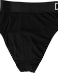 Dolce & Gabbana Black Cotton Stretch Branded Logo Underwear
