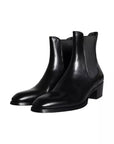 Dolce & Gabbana Black Leather Chelsea Ankle Boots Men Shoes
