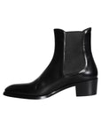 Dolce & Gabbana Black Leather Chelsea Ankle Boots Men Shoes