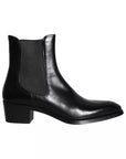 Dolce & Gabbana Black Leather Chelsea Ankle Boots Men Shoes