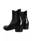 Dolce & Gabbana Black Leather Chelsea Ankle Boots Men Shoes
