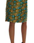 Dolce & Gabbana Elegant Green Jacquard High Waist Skirt