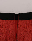 Dolce & Gabbana Orange Macramé Lace Pencil Skirt