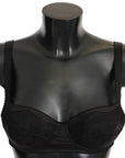 Dolce & Gabbana Black Silk Lace Balconcino Bra Underwear