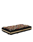 Dolce & Gabbana Multicolor Floral Gold Frame Clutch Evening Purse Bag