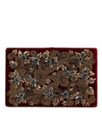 Dolce & Gabbana Red Velvet Gold Frame Clutch Evening Party Purse Bag