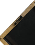 Dolce & Gabbana Black Leather Studs Gold Frame Clutch Evening Purse Bag