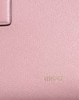Versace Pink Small Top Handle Grainy Calf Leather Crossbody Bag