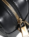Versace Black Quilted Lamb Leather Camera Case Shoulder Bag